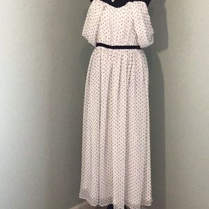 New Lulu’s white-black polkadots - long sleeveless dress